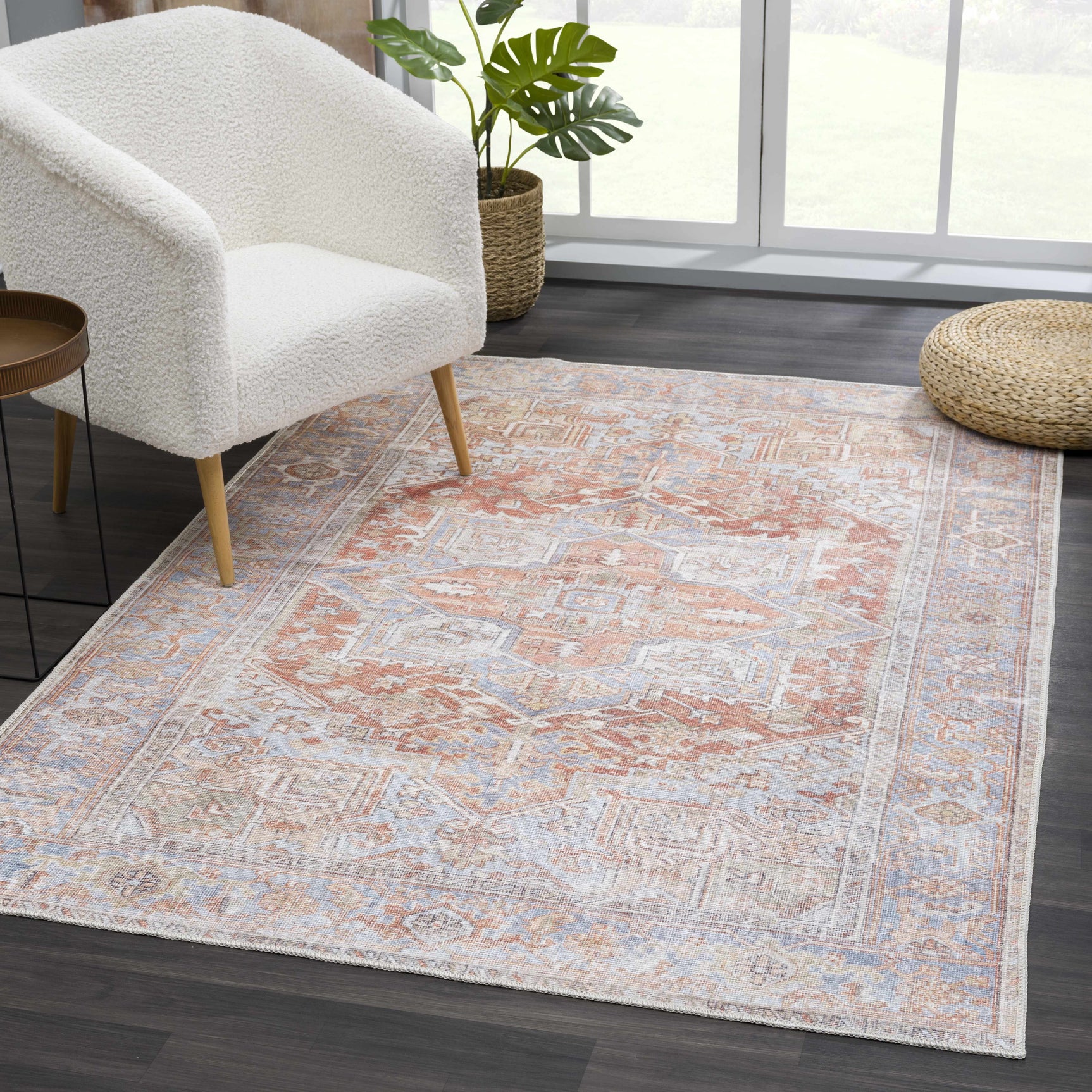 Rust Maayon Washable Rug - Ornate Home