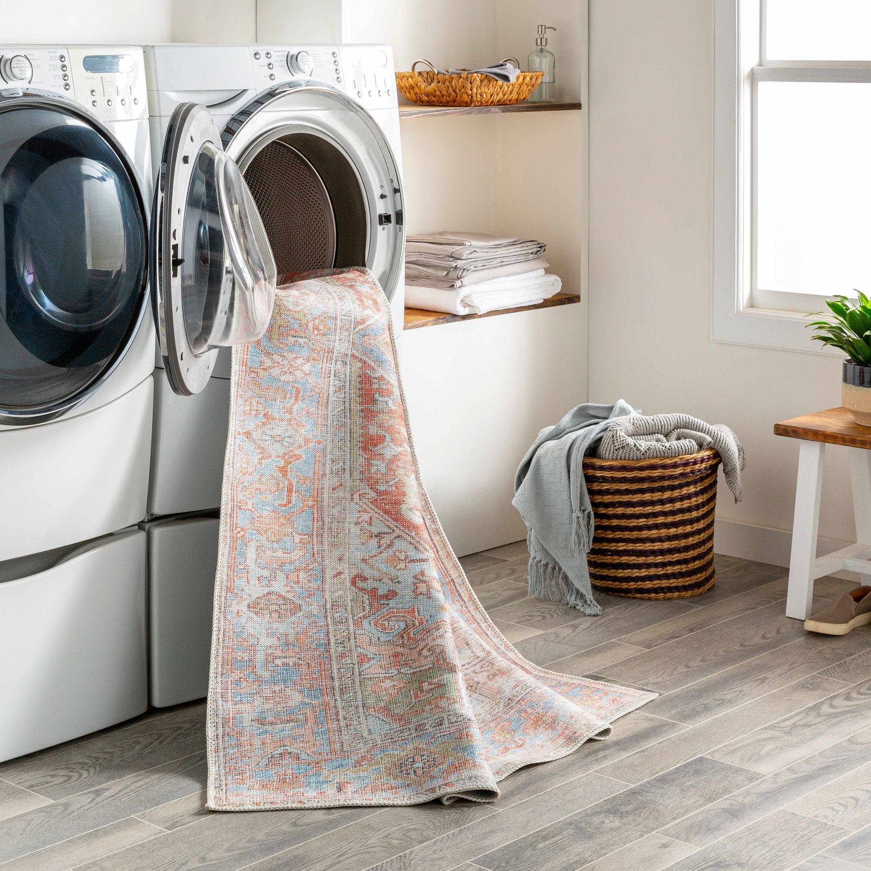 Rust Maayon Washable Rug - Ornate Home