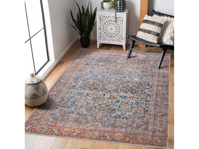 Rust Mair Traditional Washable Area Rug - Clearance - Ornate Home