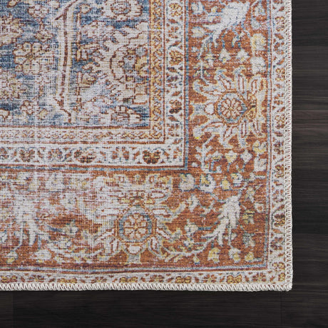 Rust Mair Traditional Washable Area Rug - Clearance - Ornate Home
