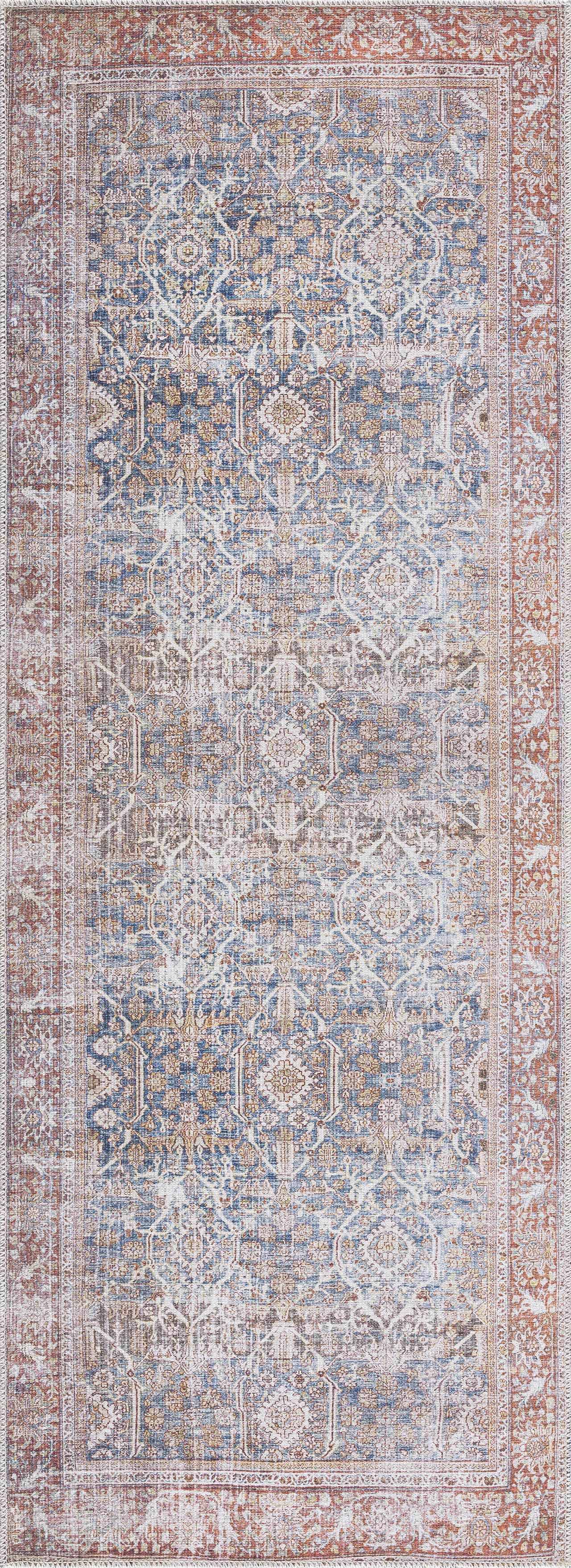 Rust Mair Traditional Washable Area Rug - Clearance - Ornate Home