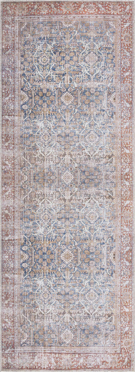 Rust Mair Traditional Washable Area Rug - Clearance - Ornate Home