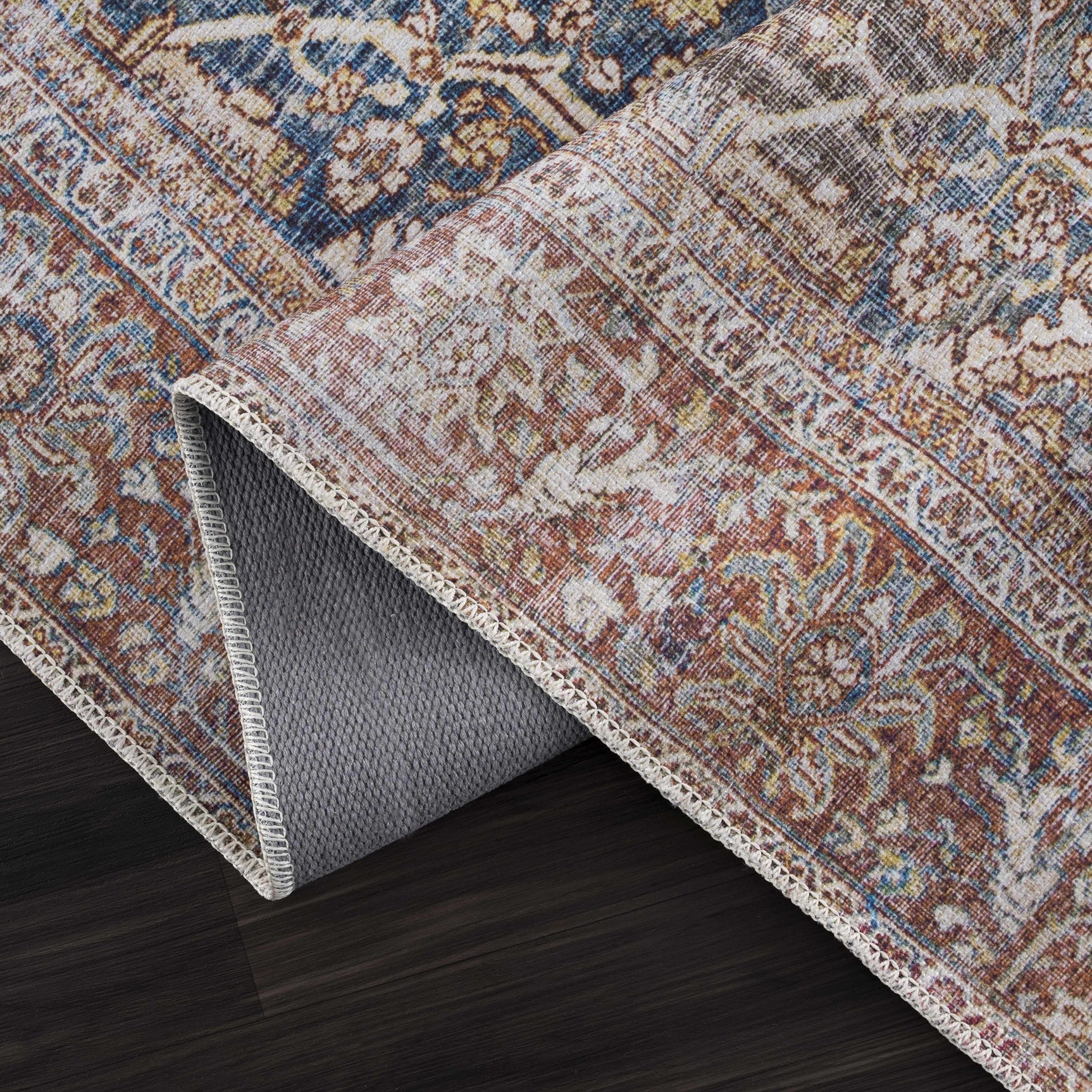 Rust Mair Traditional Washable Area Rug - Clearance - Ornate Home