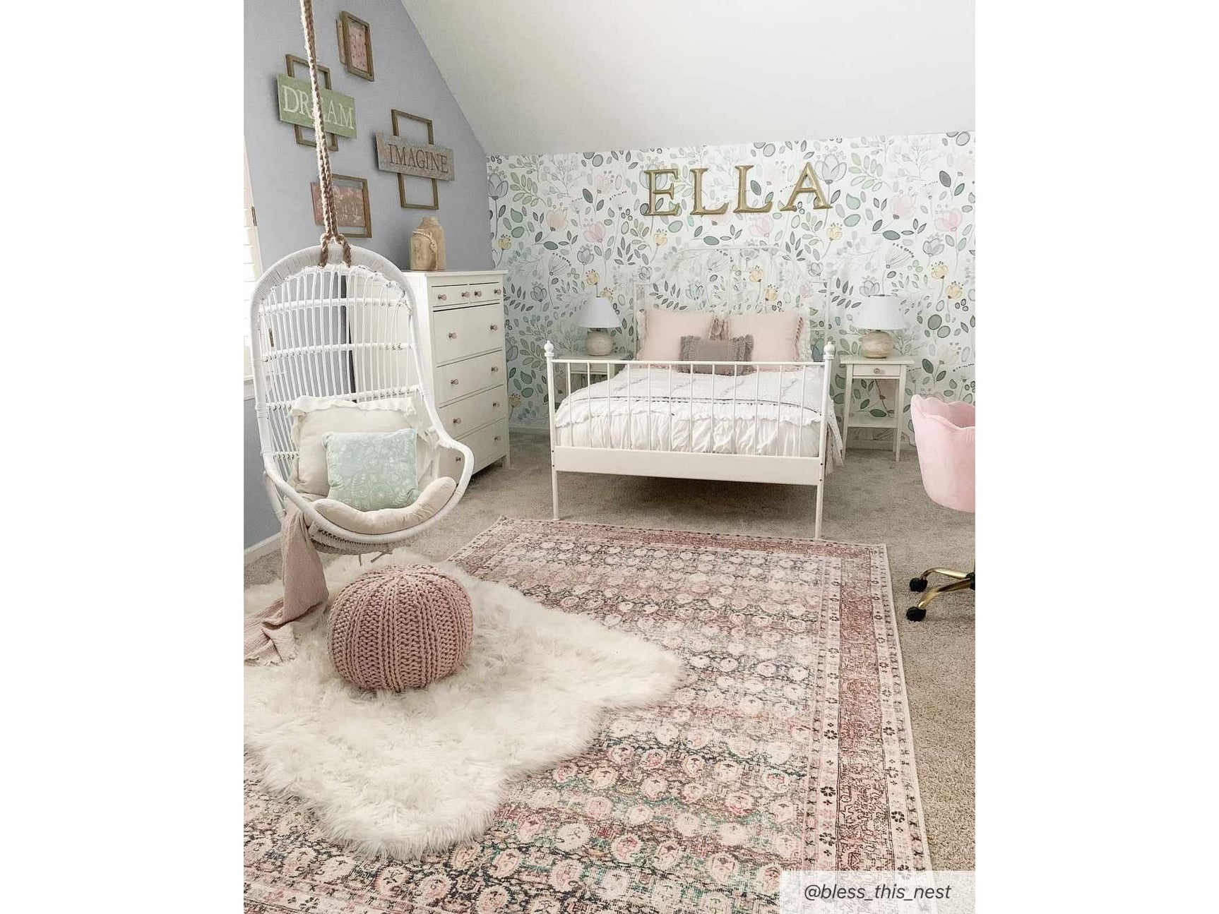 Rust Maligaya Distressed Washable Area Rug - Clearance - Ornate Home