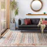 Rust Maligaya Distressed Washable Area Rug - Clearance - Ornate Home