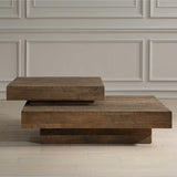 Rustic Planes Woodtone Modern Coffee Table - Ornate Home