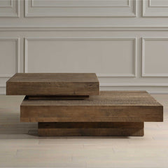 Rustic Planes Woodtone Modern Coffee Table - Ornate Home