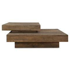 Rustic Planes Woodtone Modern Coffee Table - Ornate Home