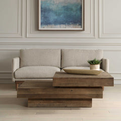 Rustic Planes Woodtone Modern Coffee Table - Ornate Home