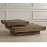 Rustic Planes Woodtone Modern Coffee Table - Ornate Home