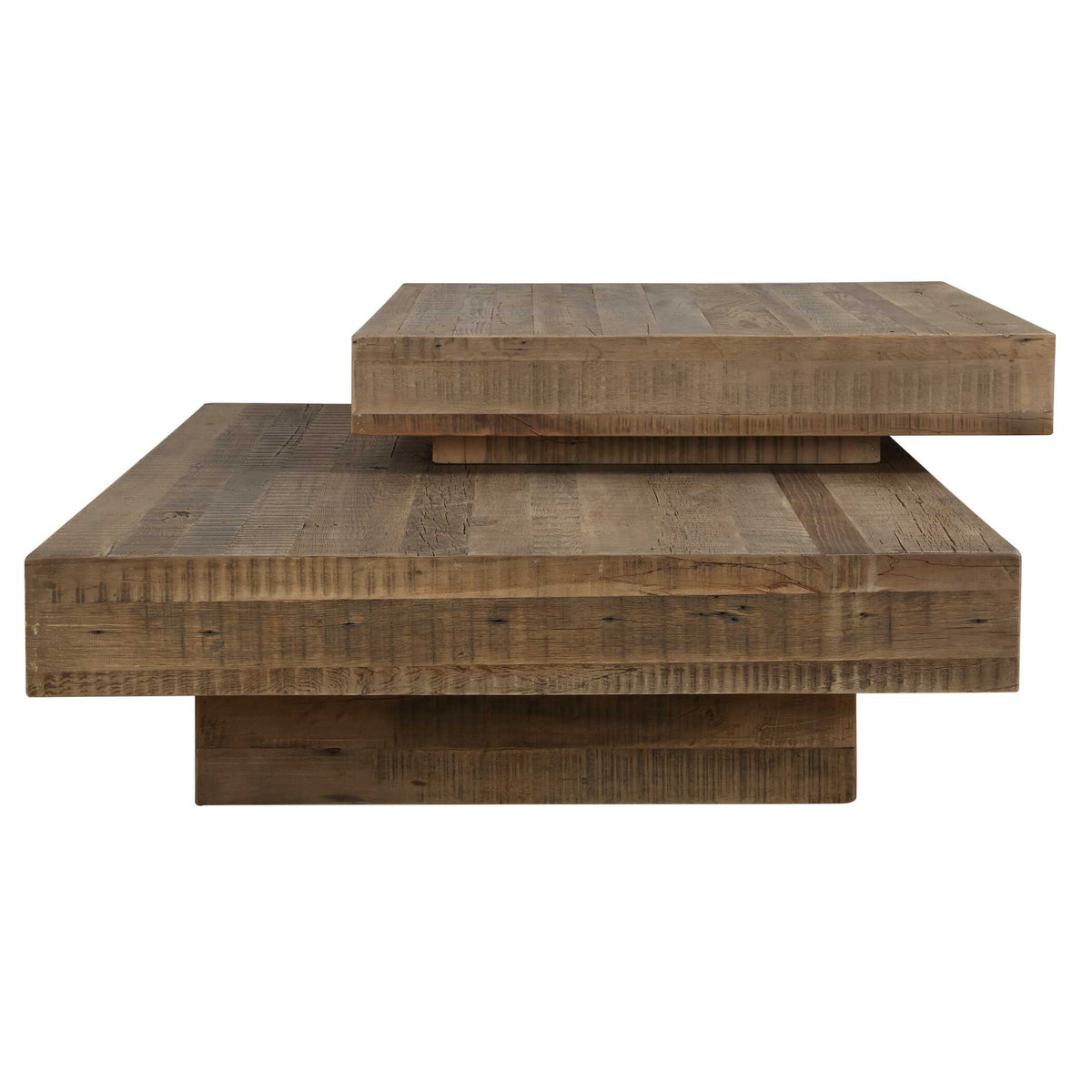 Rustic Planes Woodtone Modern Coffee Table - Ornate Home
