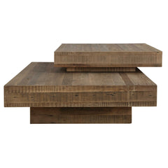 Rustic Planes Woodtone Modern Coffee Table - Ornate Home