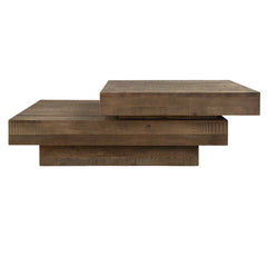 Rustic Planes Woodtone Modern Coffee Table - Ornate Home