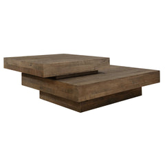 Rustic Planes Woodtone Modern Coffee Table - Ornate Home