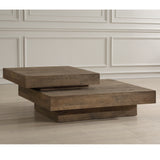 Rustic Planes Woodtone Modern Coffee Table - Ornate Home