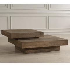Rustic Planes Woodtone Modern Coffee Table - Ornate Home