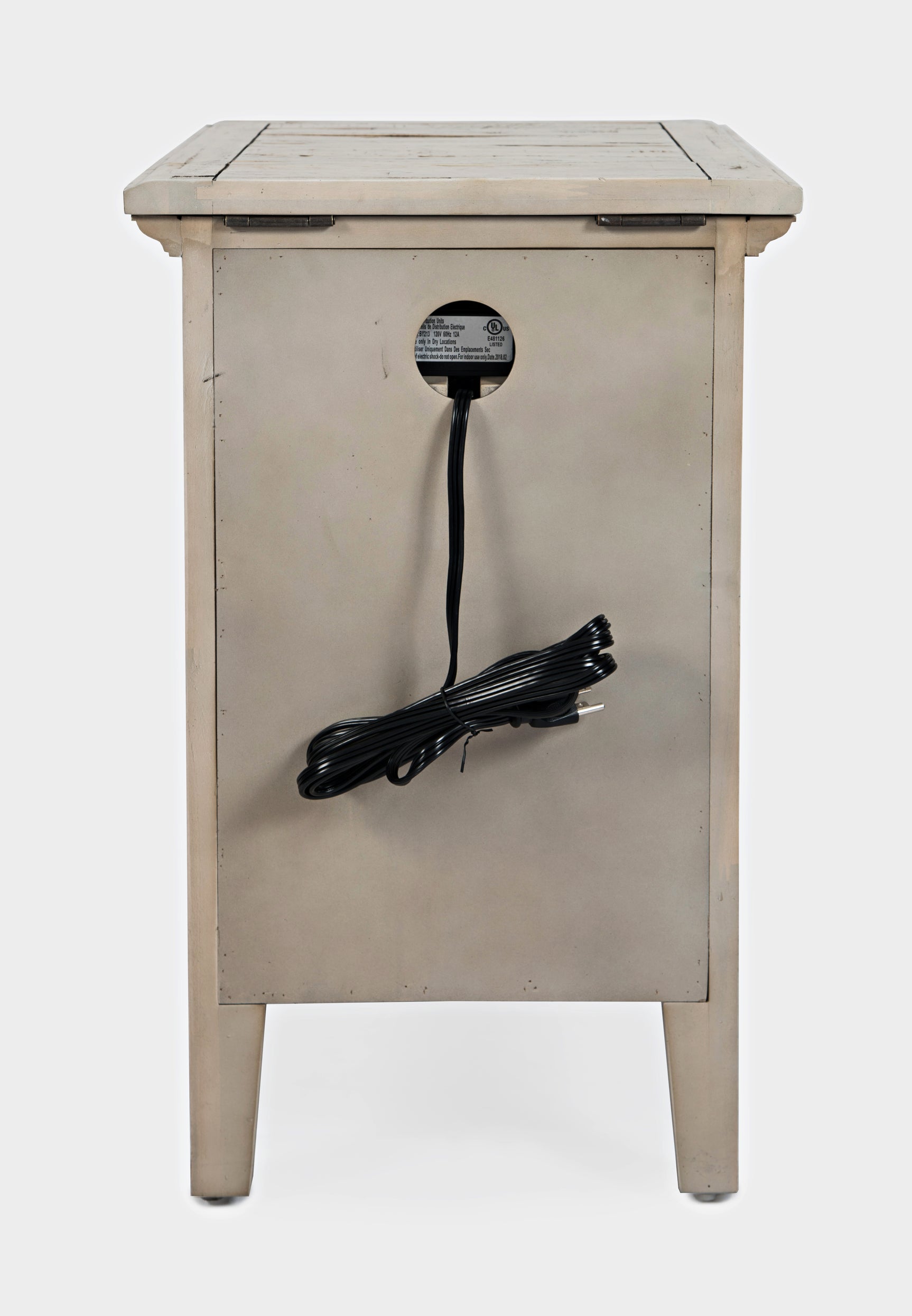 Rustic Scrimshaw Shores Power Chairside Table - Ornate Home