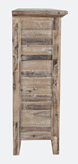 Rustic Shores Grey Wash 4 Door Accent Cabinet - Ornate Home