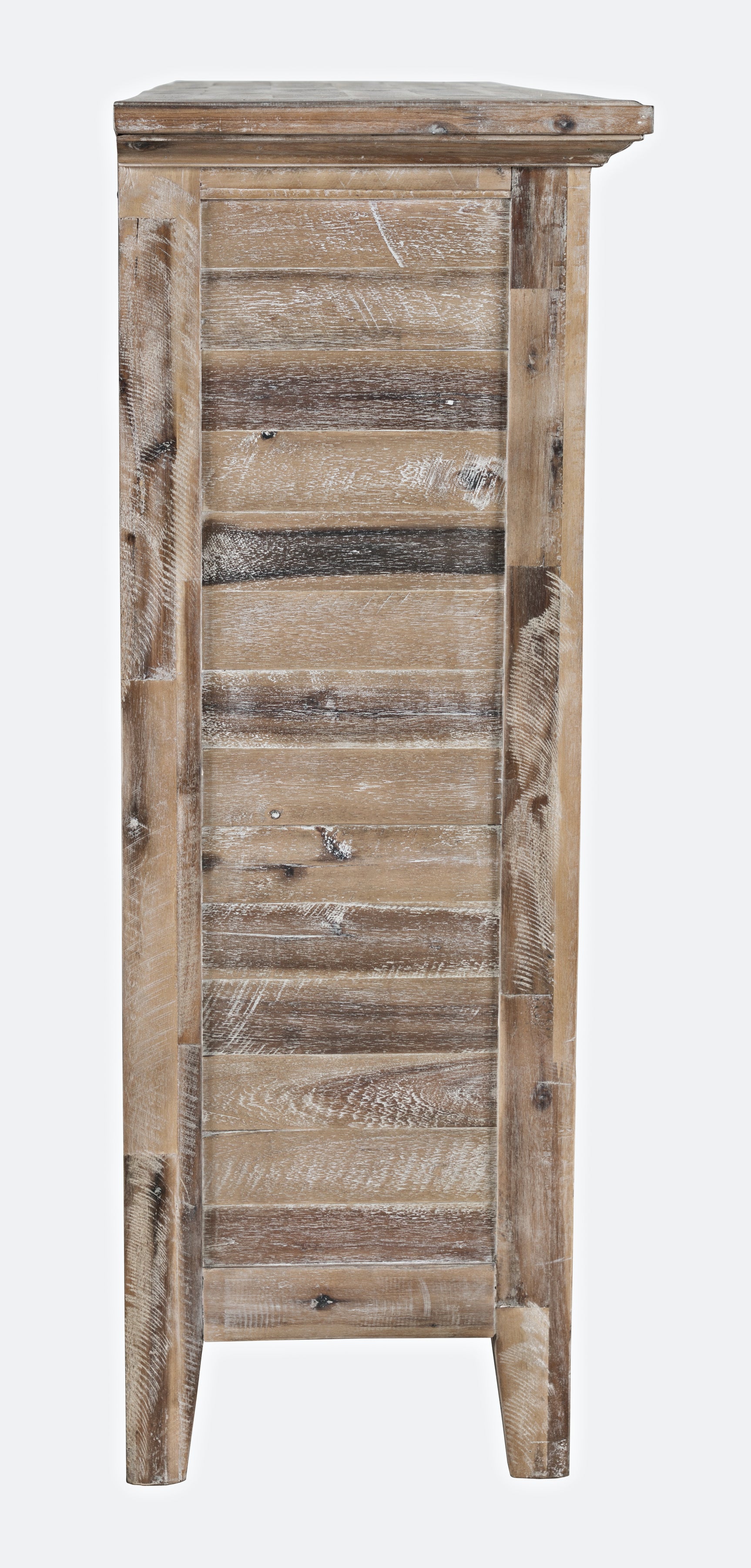 Rustic Shores Grey Wash 4 Door Accent Cabinet - Ornate Home