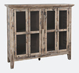 Rustic Shores Grey Wash 4 Door Accent Cabinet - Ornate Home