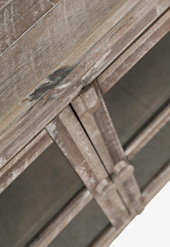 Rustic Shores Grey Wash 4 Door Low Cabinet - Ornate Home