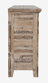 Rustic Shores Grey Wash 4 Door Low Cabinet - Ornate Home