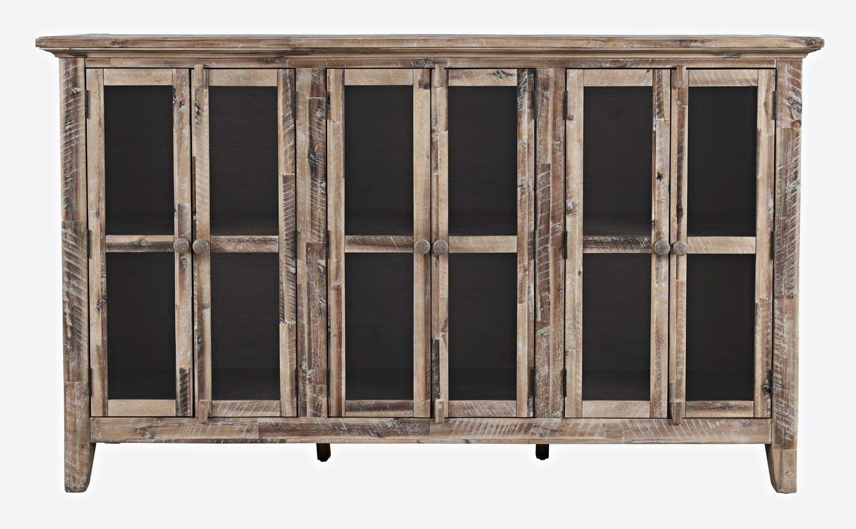 Rustic Shores Grey Wash 6 Door High Cabinet - Ornate Home