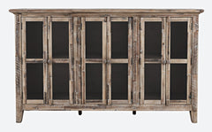 Rustic Shores Grey Wash 6 Door High Cabinet - Ornate Home