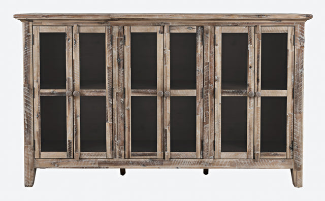 Rustic Shores Grey Wash 6 Door High Cabinet - Ornate Home
