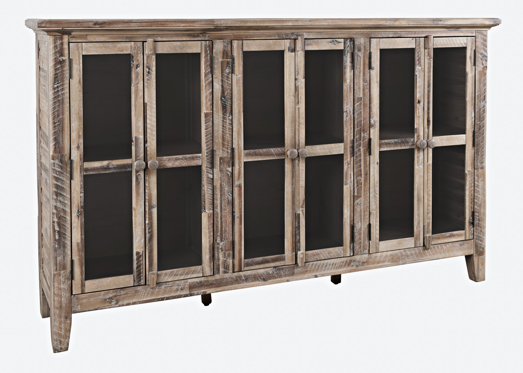 Rustic Shores Grey Wash 6 Door High Cabinet - Ornate Home