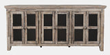 Rustic Shores Grey Wash 6 Door Low Cabinet - Ornate Home