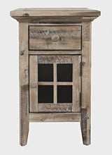 Rustic Shores Grey Wash Power Chairside Table - Ornate Home