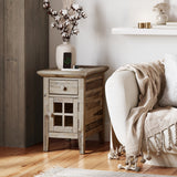 Rustic Shores Grey Wash Power Chairside Table - Ornate Home
