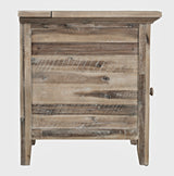 Rustic Shores Grey Wash Power Chairside Table - Ornate Home