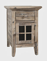 Rustic Shores Grey Wash Power Chairside Table - Ornate Home