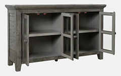 Rustic Shores Stone 4 Door Low Cabinet - Ornate Home