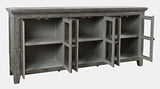 Rustic Shores Stone 6 Door Low Cabinet - Ornate Home