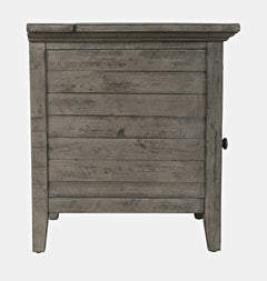 Rustic Shores Stone Power Chairside Table - Ornate Home