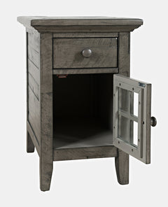 Rustic Shores Stone Power Chairside Table - Ornate Home