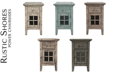 Rustic Shores Stone Power Chairside Table - Ornate Home