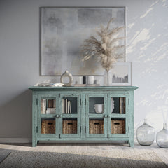 Rustic Shores Surfside 4 Door Low Cabinet - Ornate Home
