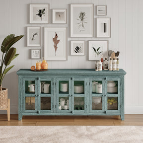 Rustic Shores Surfside 6 Door Low Cabinet - Ornate Home