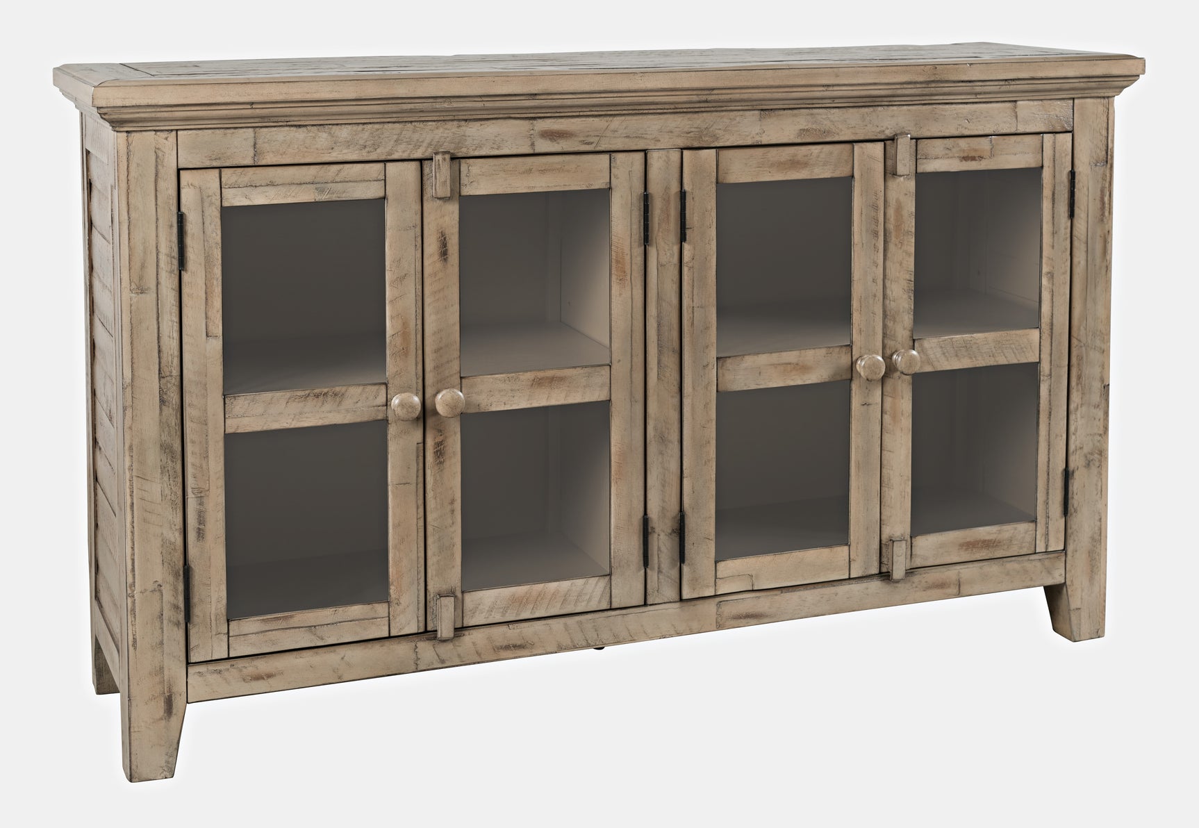 Rustic Shores Watch Hill Weathered Grey 4 Door Low Cabinet - Ornate Home