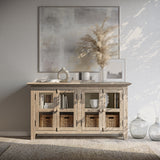 Rustic Shores Watch Hill Weathered Grey 4 Door Low Cabinet - Ornate Home