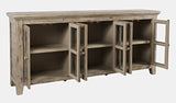 Rustic Shores Watch Hill Weathered Grey 6 Door Low Accent Cabinet - Ornate Home