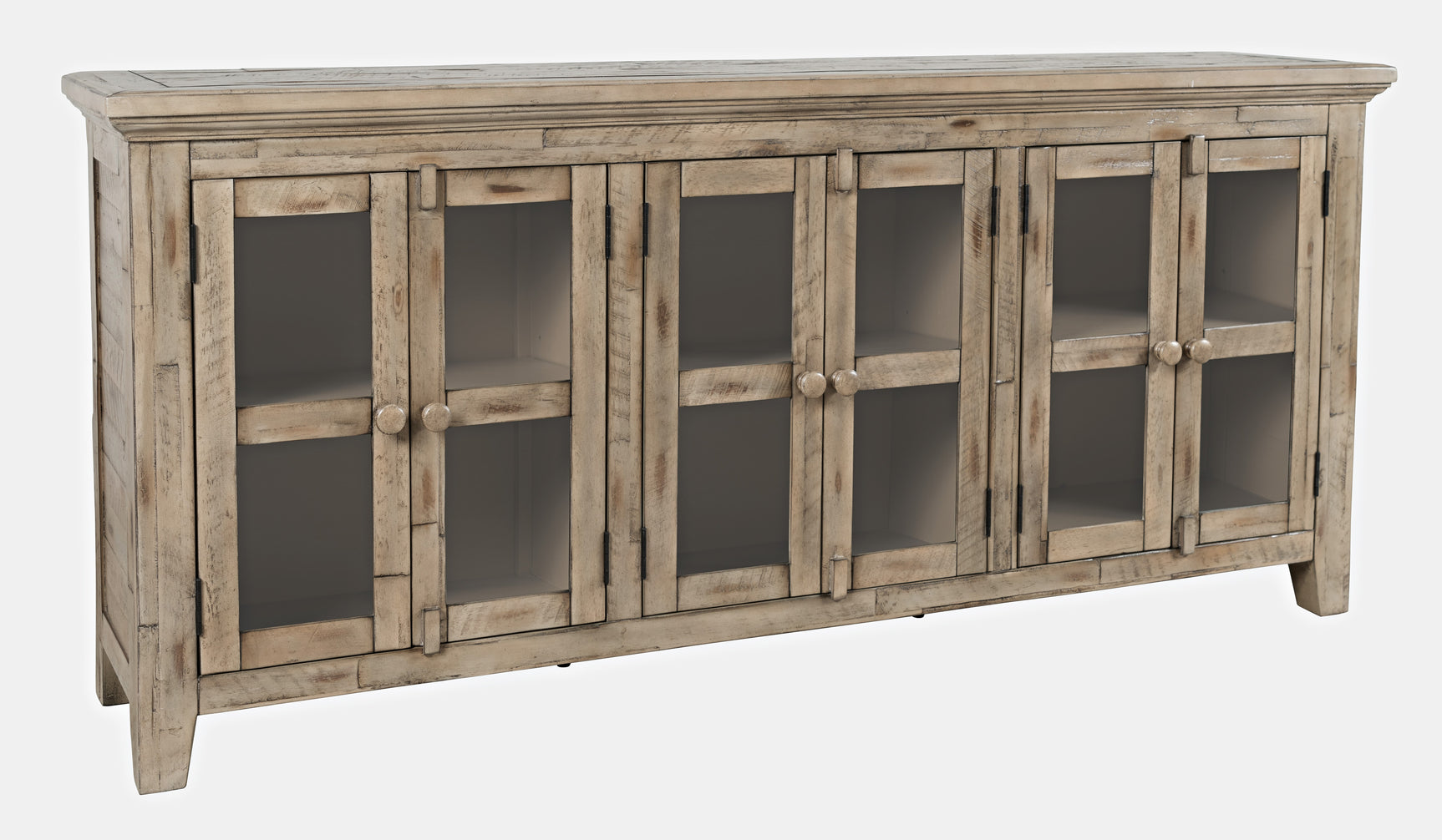 Rustic Shores Watch Hill Weathered Grey 6 Door Low Cabinet - Ornate Home