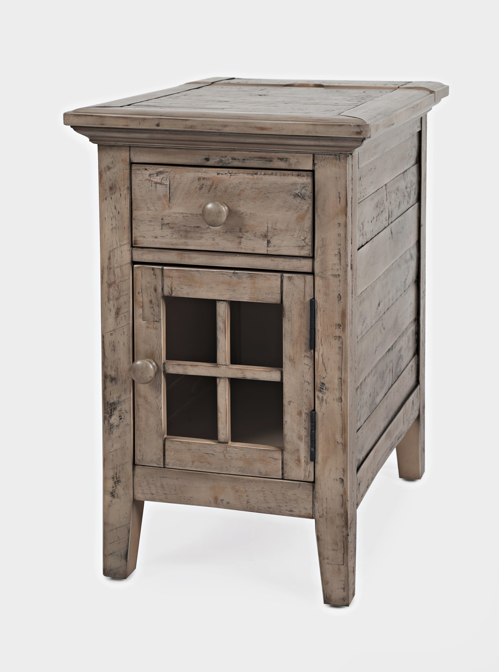 Rustic Shores Watch Hill Weathered Grey Power Chairside Table - Ornate Home