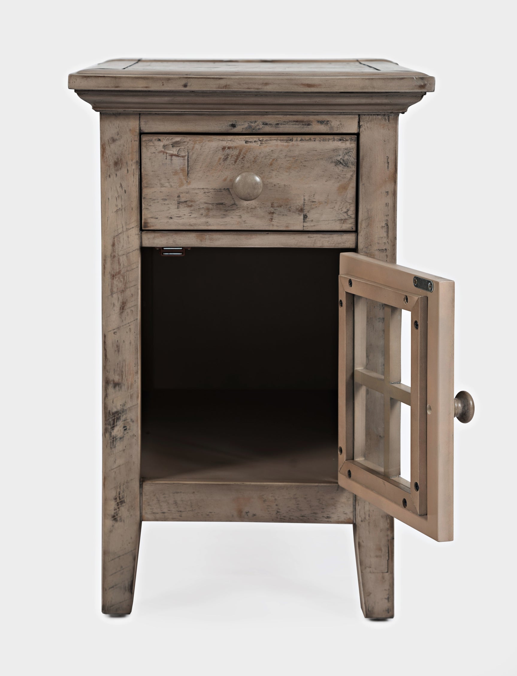 Rustic Shores Watch Hill Weathered Grey Power Chairside Table - Ornate Home