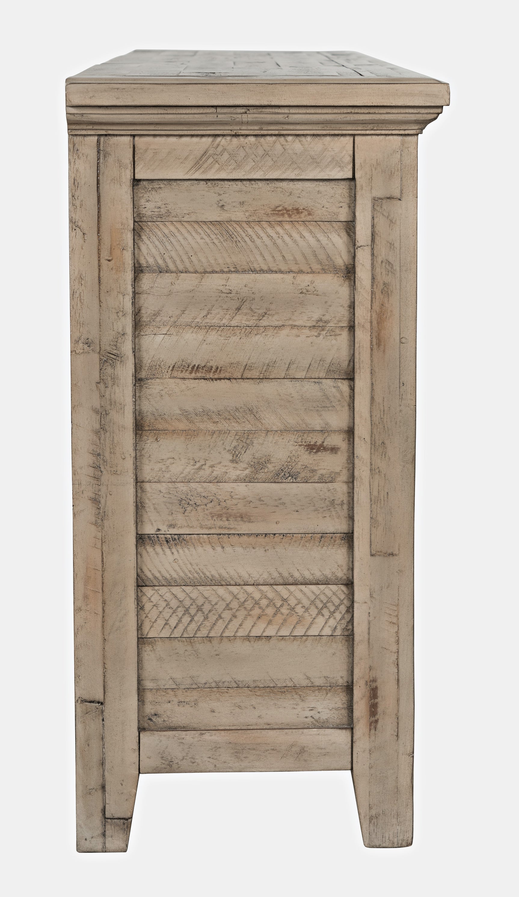 Rustic Shores Watch Hill Weathered Grey Rustic Shore 4 Door Low Accent Cabinet - Ornate Home