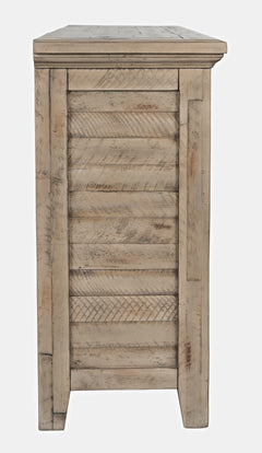 Rustic Shores Watch Hill Weathered Grey Rustic Shore 4 Door Low Accent Cabinet - Ornate Home